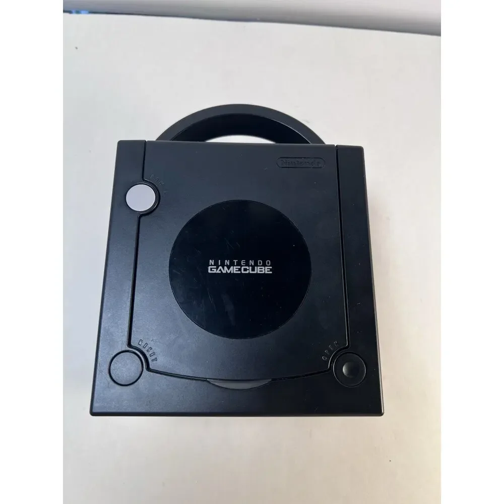 GameCube Black Console (DOL-001) 1 OEM Controllers, Power Cord, AV Cable - EUC